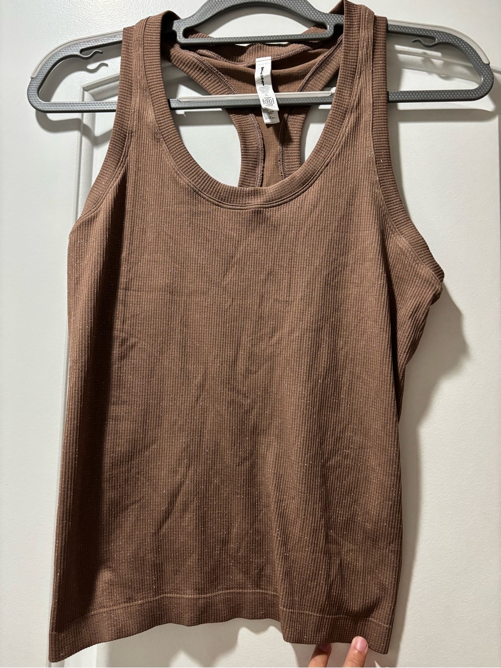 Athleta Ribbed Racerback Tank Top - sparkly Brown